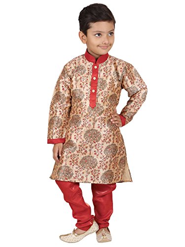AJ Dezines Bambini Indiani Indossano Kurta Tuta Pigiama. Rot 3-4 Anni