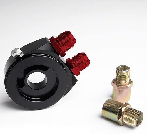 Miniatura 4 de PIT66 25 filas AN10-10AN universal aluminio motor transmisión aceite enfriador kit+filtro de aceite reubicación kit negro B Set