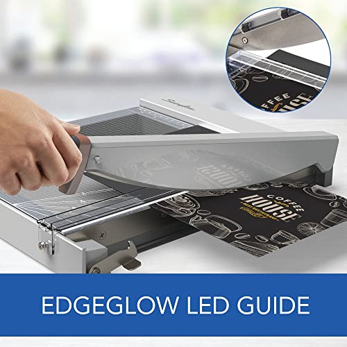 Swingline Paper Cutter, Guillotine Trimmer with EdgeGlow LED Cut Guide and Tempered Glass Surface, 12" Cut Length, 25 Sheet Capacity, ClassicCut 1225G (G7010005) - Image 4