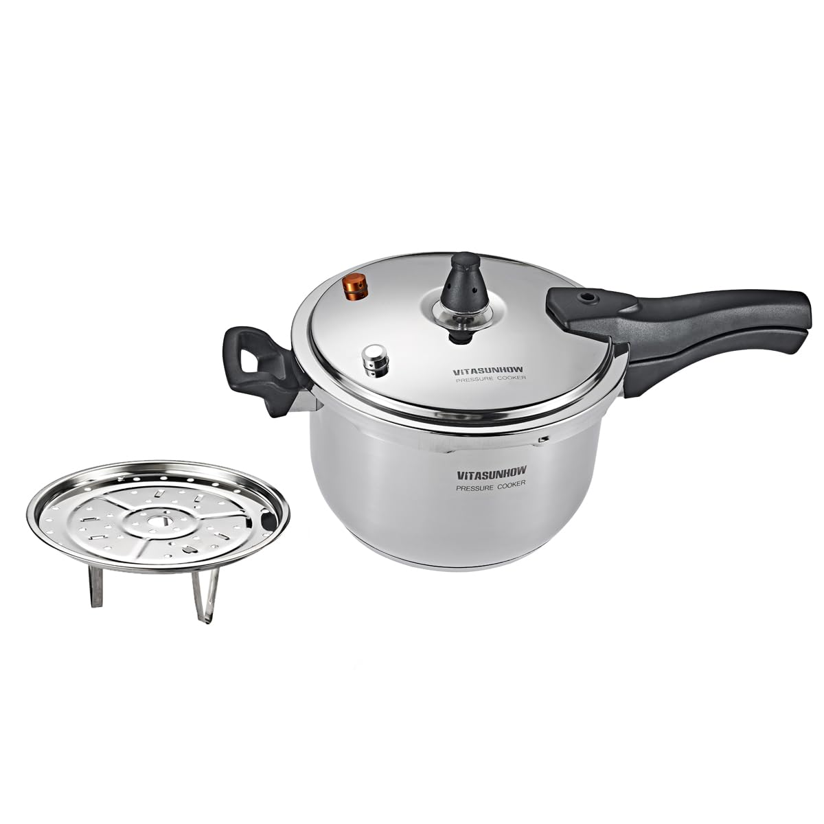 Olla a presión de acero inoxidable, compatible con inducción, garantiza una distribución uniforme del calor, ideal para cocinar a presión o cocinar al vapor (7 litros)