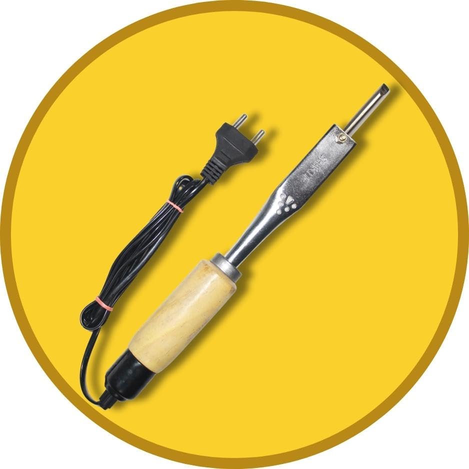 Image of VMTRONIX 125Watt Soldering Iron with Wooden Handle for Precision Electronics Work | Soldering Machine for Home, Industrial & Electronics Workshop Reparing with Fast Heating & Heat Resistant Handle