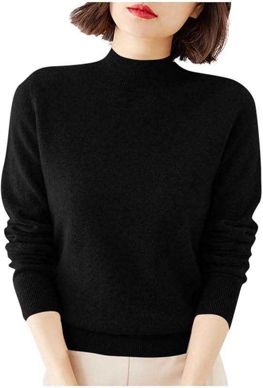 Suéteres elegantes de manga larga con cuello simulado para mujer