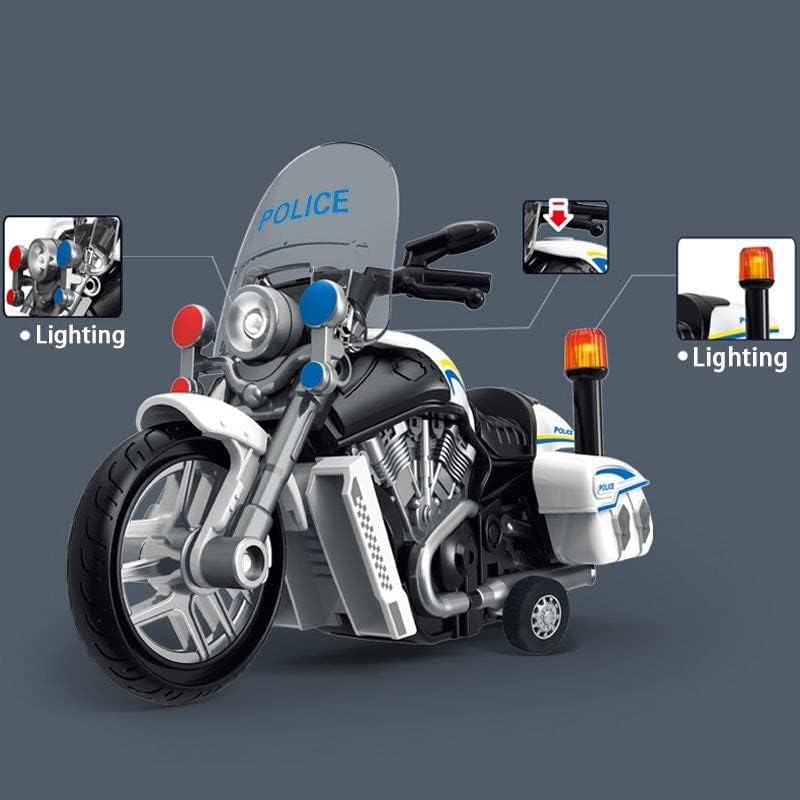 Image of Police Motorcycle Toy - Pull Back Motorcycle Toys, Tiny Gift with Music Lighting, Latte Motorcycles Toy for Kids Boys Age 3-8 Year Old [Multicolor] (Police -Motorcycles-Multicolor)
