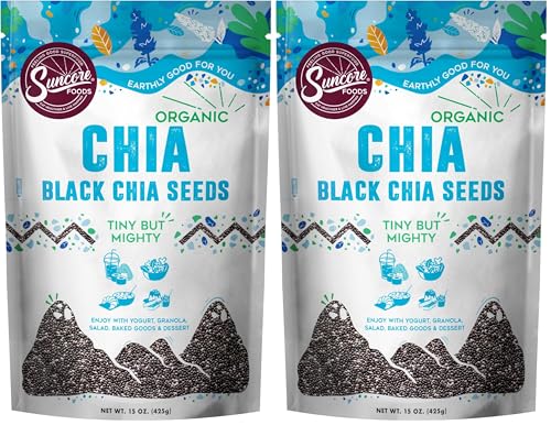 Suncore Foods Organic Black Chia Seeds 2-Pack | Superfood | Gluten Free