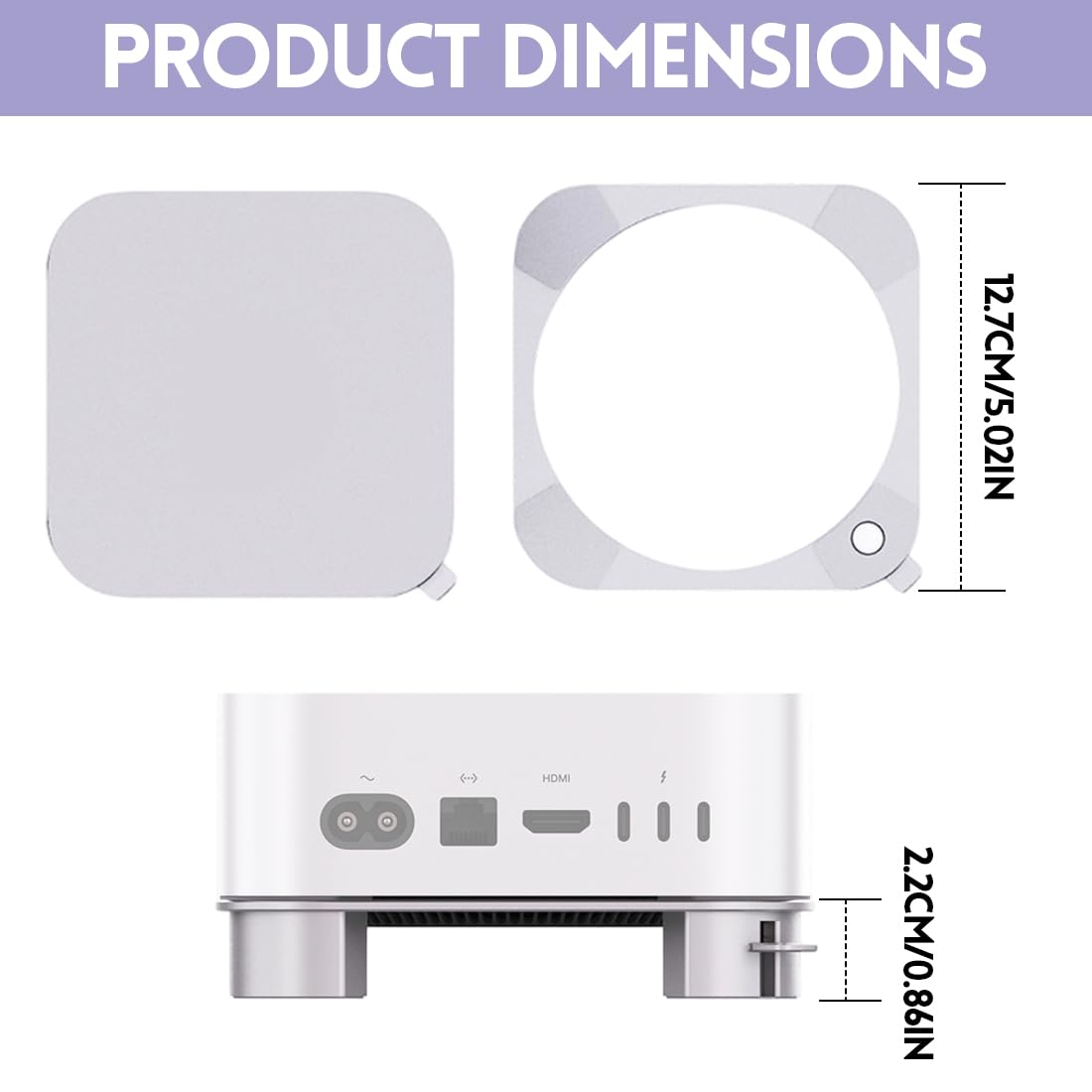 Aluminiowy uchwyt do Mac mini M4/M4 Pro, praktyczny mechanizm przełączania, wentylacja, rozpraszanie ciepła, stojak chłodzący do Mac mini M4/M4 Pro, stabilny antypoślizgowy i