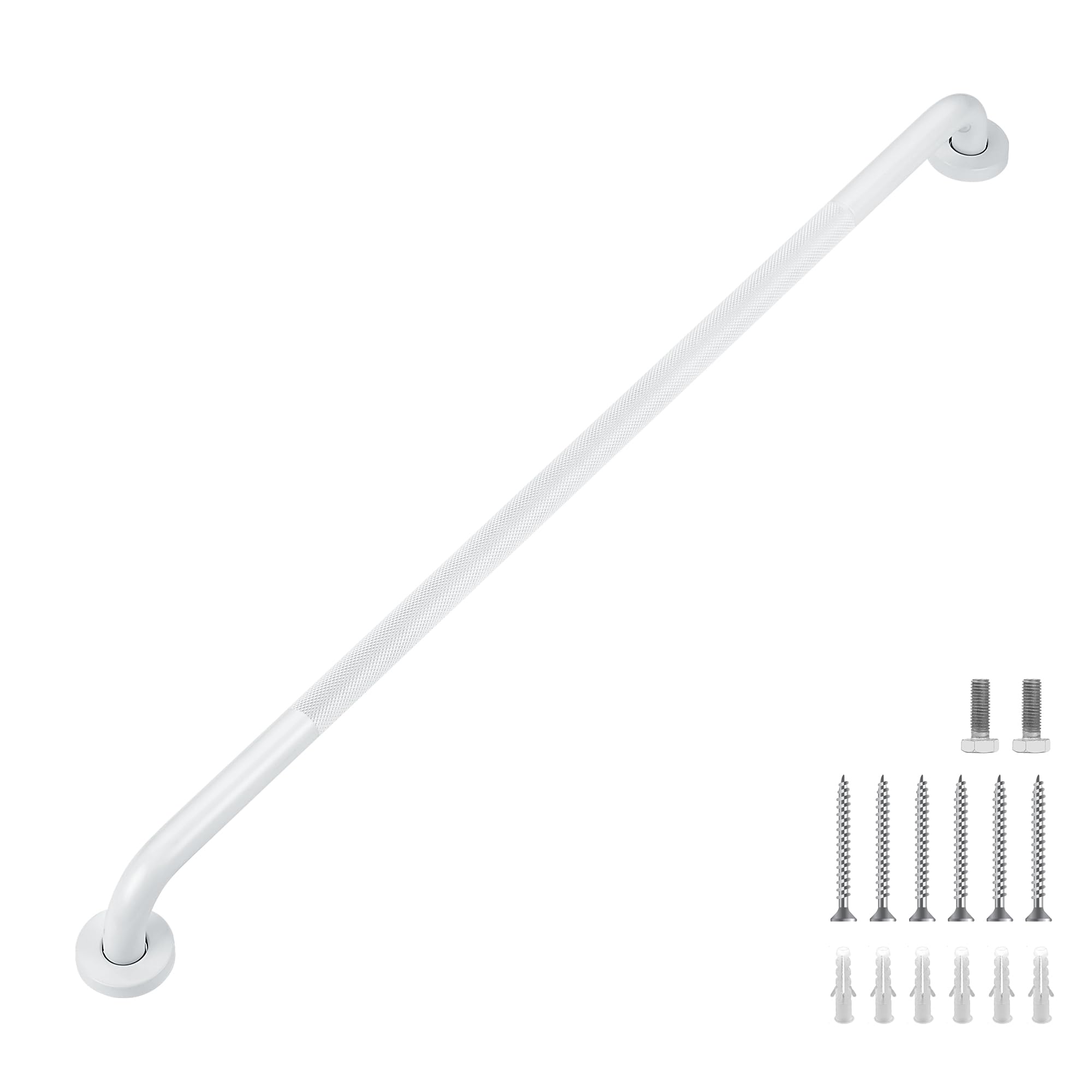 Grab Bars for Shower, 2 Pack 36-Inch Anti Slip Shower Handles for Elderly, Safety Shower Grab Bar, Stainless Steel Handicap Grab Bars for Bathroom (White 1" Diameter)