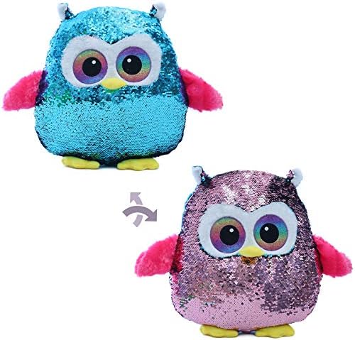 sequin owl pillow