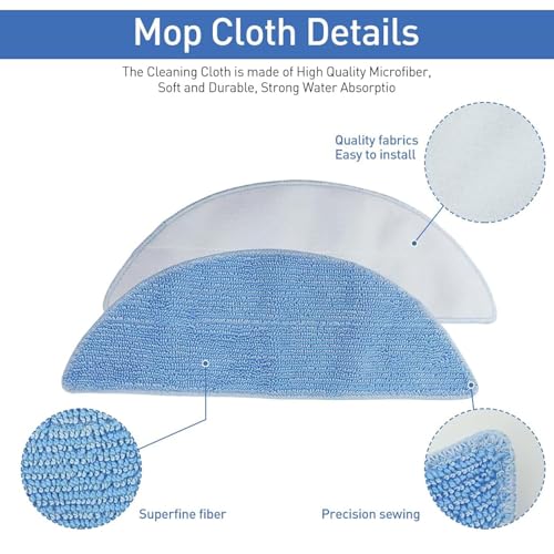 Image of Replacement Premium Vacuum Cleaner Accessories Kit Compatible with Ecovacs Deebot Y1 /Y1 Pro /Y1plus, 2 Microfiber Pads, 2 Side Brushes, 2 Filters, 1 Cleaning Brush (EDY1 NOBRISTLEKIT)