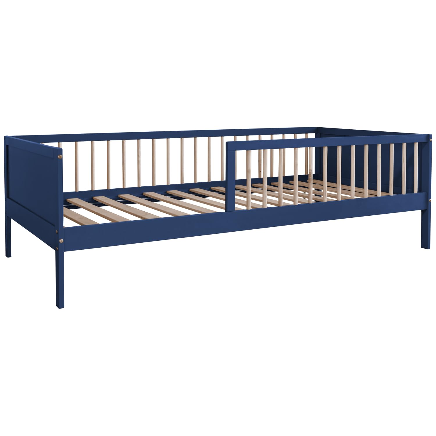 Happy Garden Cama Infantil Adam, tamaño 190x90cm, con somier Estructura de Madera Azul Oscuro, fácil de Montar Una excelente opción para Crear un Dormitorio Infantil Alegre y Acogedor.