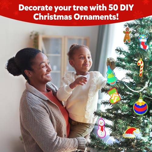 Image of Skillmatics Foil Fun - Christmas Ornaments, Mess Free Art for Kids, Festive Holiday Craft Kits, DIY Decor Creative Activity, Gifts for Girls & Boys Ages 4, 5, 6, 7, 8, 9, and Up