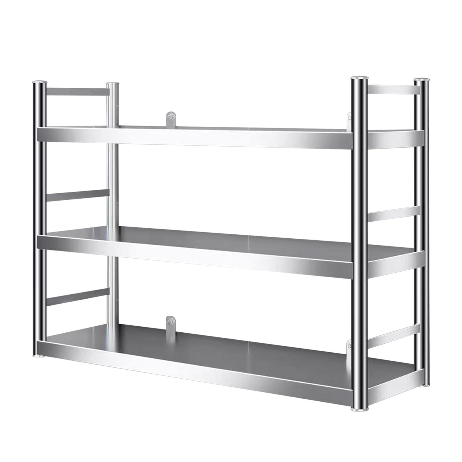 Étagère murale 3 niveaux en acier inoxydable pour rangement salle de bain
