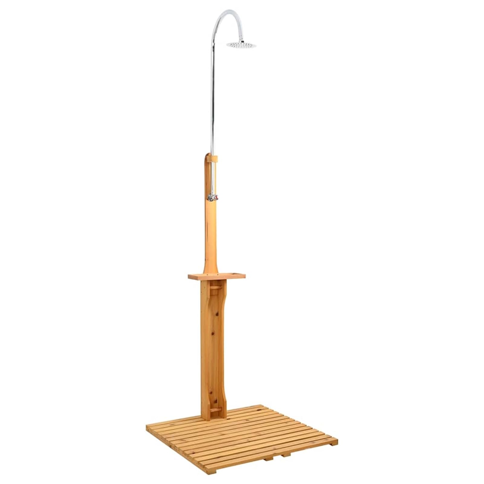 Gecheer Ducha de Jardín de Madera con Alcachofa Giratoria y Presión Ajustable - para Exterior y Camping Modelo LYKLRZJ-40857ES