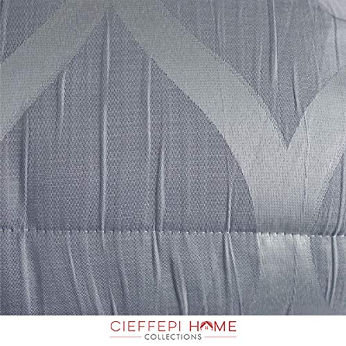 Colcha de matrimonio Onda con 2 cojines de 40 x 40 cm a juego (color gris)