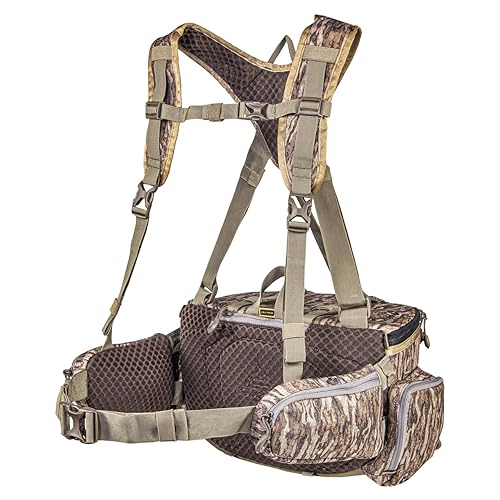 Image of TENZING Unisex Adult Hangtime Lumbar Pack, Mossy Oak Bottomland | Adjustable Durable H2O Compatible Hunting Pack with 5 Compartments, 5 Pockets & Webbing Straps for Extra Hunting Gear Milti