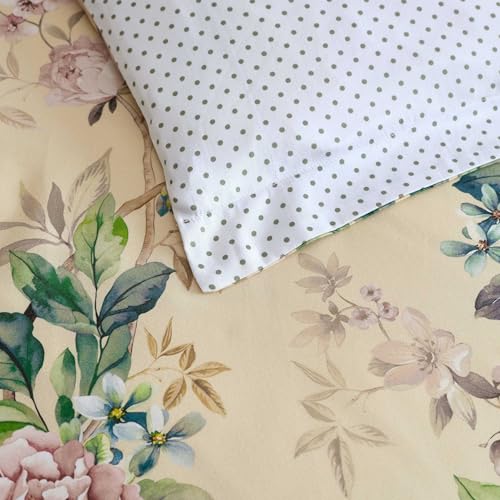 Image of Martha Stewart - King Comforter Set, 100% Silky Smooth Cotton Sateen Floral Bedding for Year Round Comfort, 3 Piece Bed Set with Matching Pillowcases (Songbird Yellow)