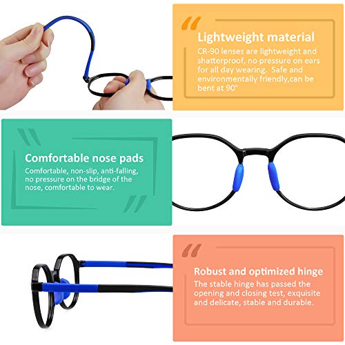 Image of VisionGlobal Blue Light Blocking Glasses for kids, Anti Eyestrain and Blurry, Computer Glasses, Anti Glare