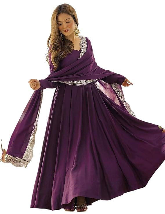 Women’s Georgette Anarkali Gown with Embroidered Dupatta Elegant Anarkali Dress-image-22