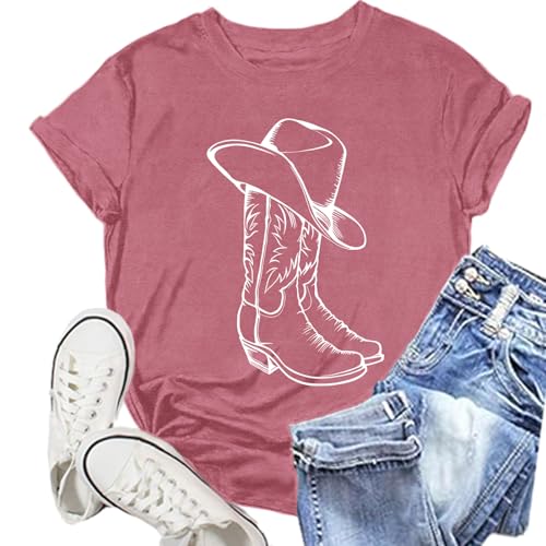 Western Shirts for Women Cowgirl Tshirt Country Themed Tee Tops