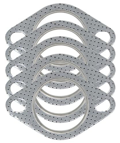 YSIL 5PCS Exhaust Flange Gaskets 2.5" 2-Bolt Exhaust Manifold Gasket Replacement Car Exhaust Gasket Car Accessories OEM#120-06310-0002