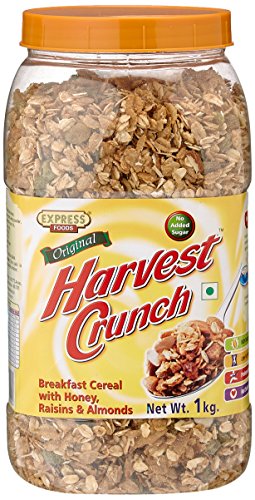 Image of Express Foods Harvest Crunch Breakfast Cereal, No Added Sugar Jar, 1kg