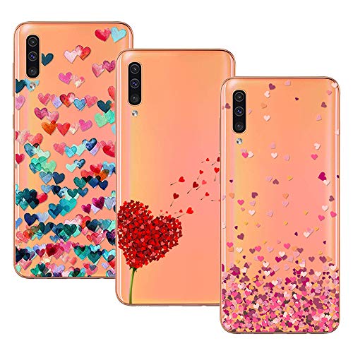 Young & Ming Coque pour Galaxy A70,3 Pack Transparent Housse TPU Silicone Coque de Protection pour Galaxy A70,Cur