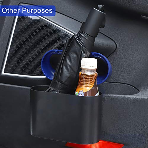 Image of Accmor Car Trash Can with Lid, Vehicle Trash Bin Car Dustbin Garbage Organizer Holder with Trash Bag, Portable Hanging Mini Wastebasket Bin Trash Container for Auto Cars, Home, Office (Blue)