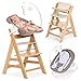 Hauck Alpha Plus Newborn Set Deluxe - Trona evolutiva madera con cojín y bandeja - Trona hamaca bebe con móvil - Tronas de bebe - Trona convertible - Natur