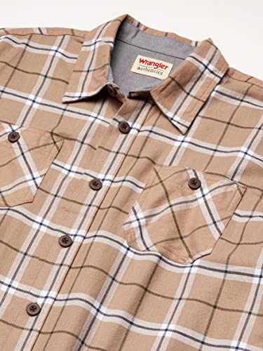 Wrangler Authentics Men's Long Sleeve Canvas Shirt, tawny port, XL