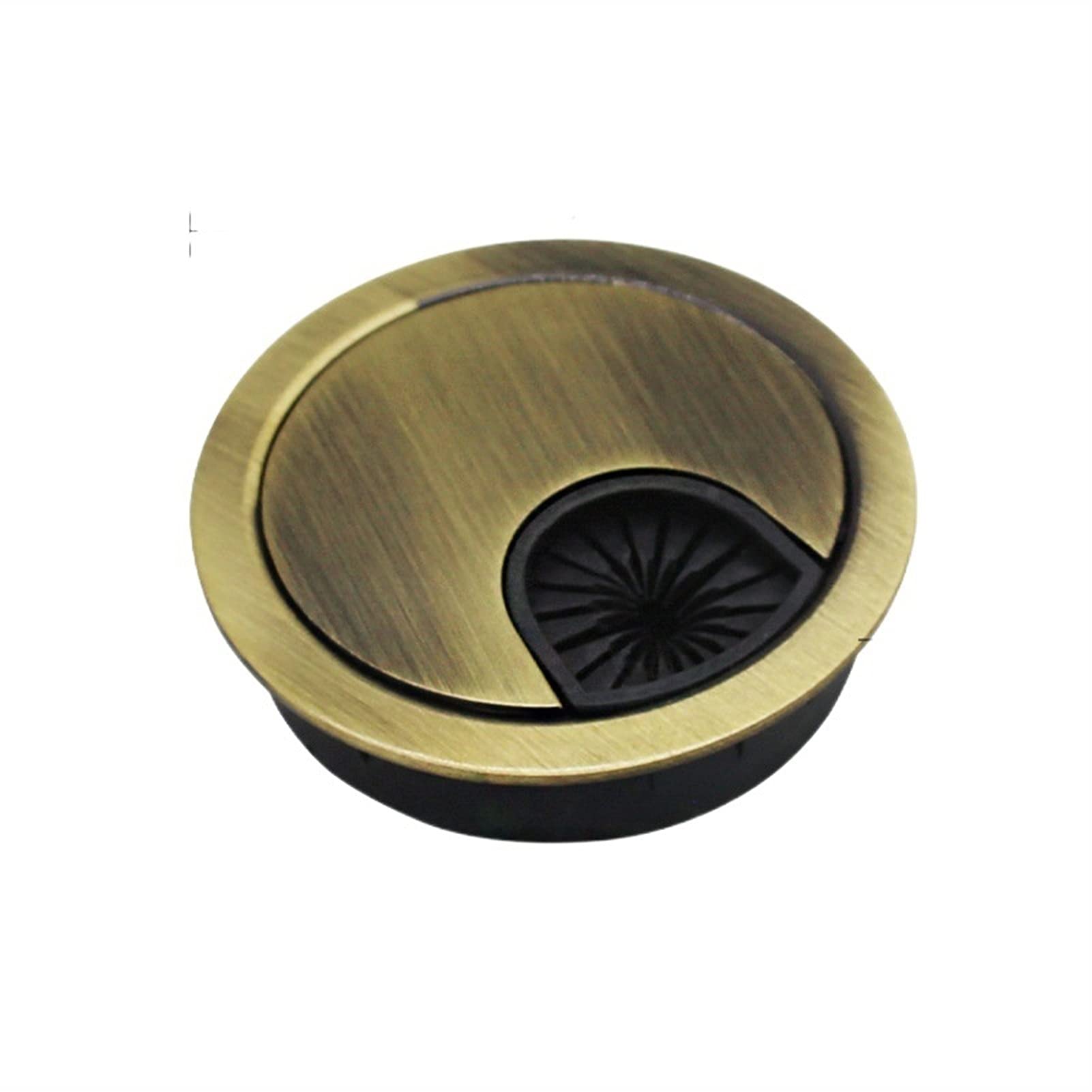 Pasacables para escritorio Pasacables de mesa, cubierta de rosca de metal de 60 mm, pasacables de escritorio con orificio for cepillo, cubiertas de orificios for organizador de cables, 1 unidad(Ancien