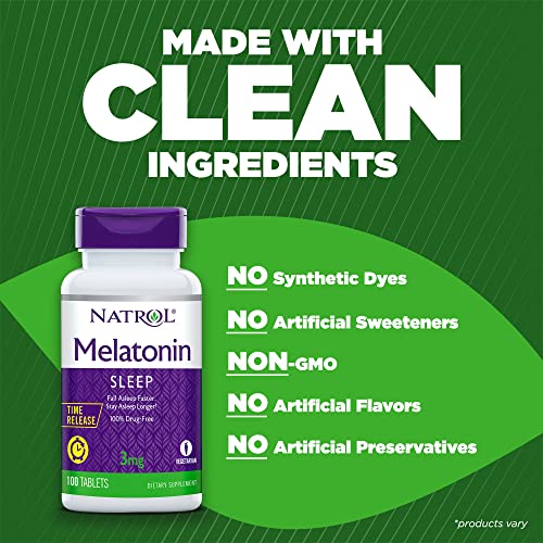 Natrol Melatonin Time Release Tablets, 3Mg, 100 Count #TOP3