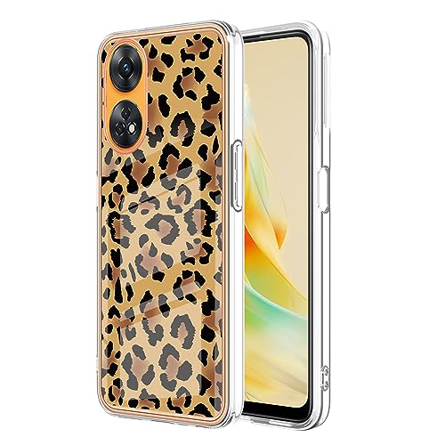 XINYEXIN Custodia per OPPO Reno 8T 4G / Reno8 T 4G Cover con Disegni Design, Ultra Slim Morbido Silicone TPU Antiurto Antigraffio Bumper Cover - Leopard