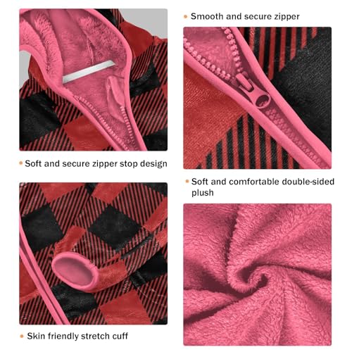 GuoChe Black Red Plaid Classic Baby Boy Sherpa Jacket3