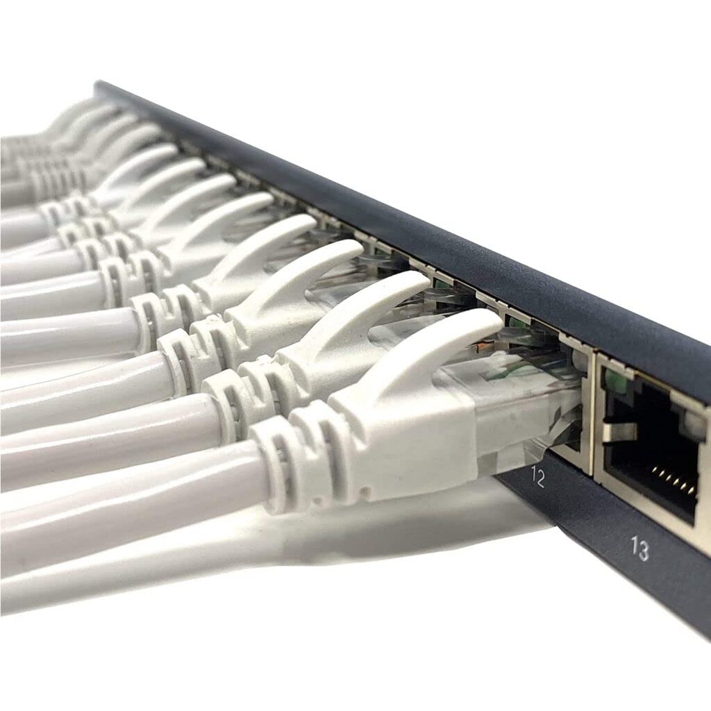 Matassa 50 MT Metri Cavo di rete UTP CAT6 CCA RJ45 Patch Cord Gigabit 10/100/1000 Mbps Compatibile con Cat 5 Cat5E Cat 7 Ethernet Grigio