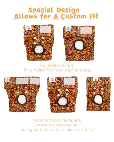 Image of CuteBone Washable Female Dog Diapers 4 Pack Reusable Doggie Heat Diapers for Period FMG11M