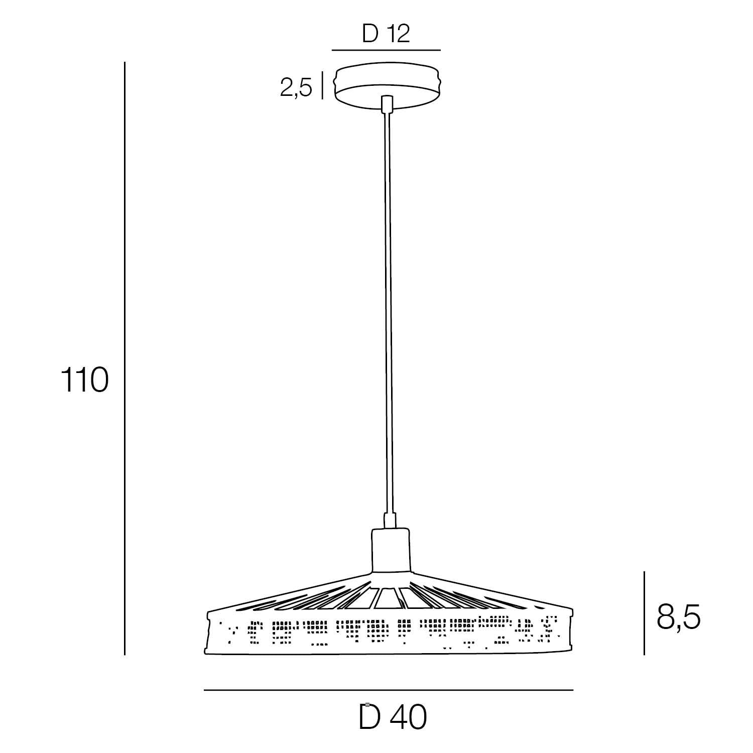 Suspension métal et cannage ZELIE HT110cm