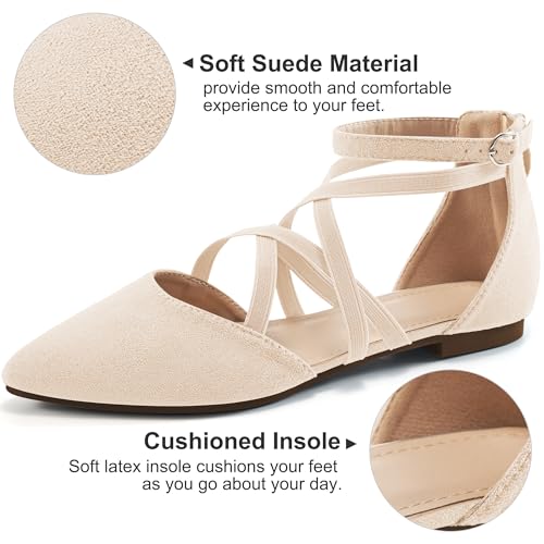 Image of Reimferce Womens Ballet Flats for Wedding: Comfortable Dress Work Flat for 2026 - Ladies Dressy Zipper Walking Shoes