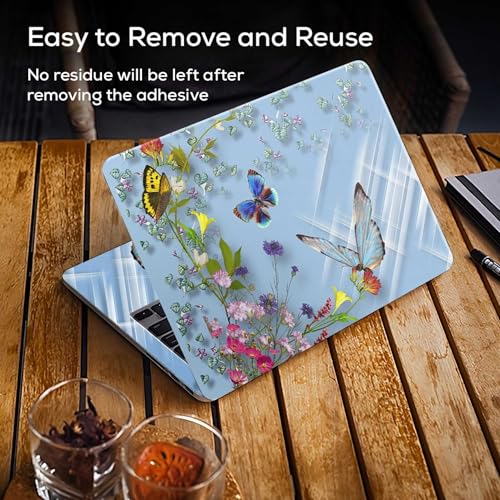 Image of Galaxsia Butterfly D22 Full Body Vinyl Laptop Skin /Sticker /Cover Upto 15.6 Inches Laptops Laminated-Removable-HD Quality Compatible for Hp-Dell-Sony-Lenovo-Asus etc.(15x10 Inches)