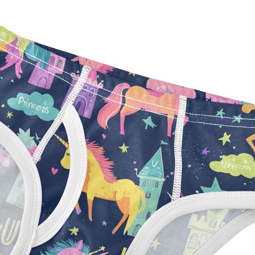 Wusikd Unicorns Stars Boys' Underwear Cotton Castles Boys Briefs Soft Toddler Underwear 2T4