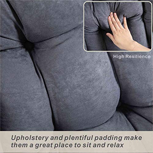 Explore Land Living Room Single High Back Lazy Chair Modern Upholstered Accent Chair (Cool Grey With Footrest) #TOP4