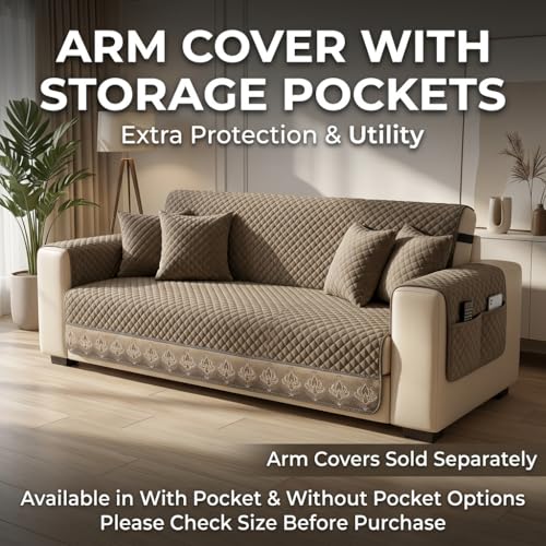 Image of KINGLY Sofa Cover 3 Seater Fully Covered | Stretchable Anti-Slip Slipcover | Washable Furniture Protector | Italian Mousse | Seat & Back | Set of 2Pc