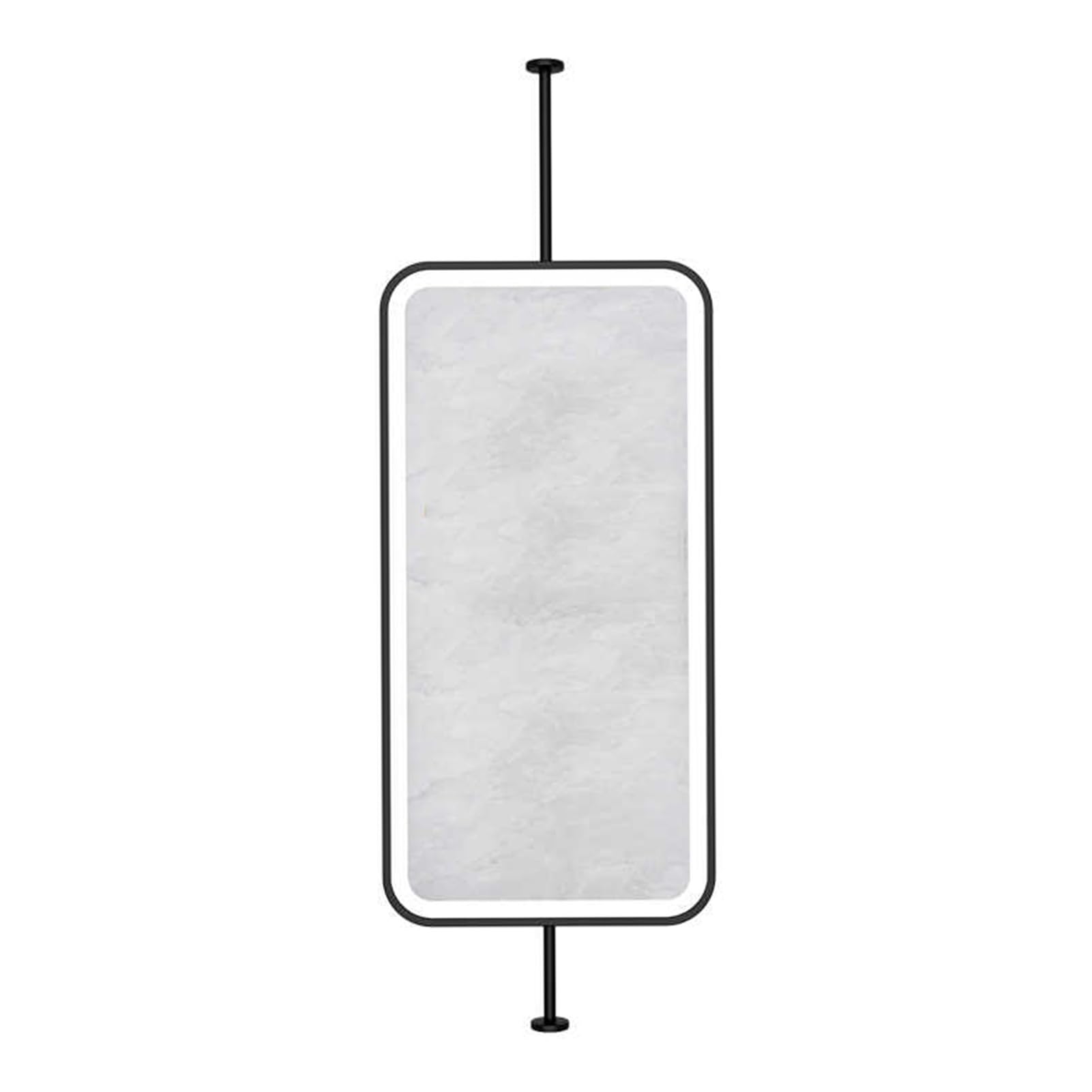 MESOVFCA Rectangular Ceiling-Mounted Mirror with 3 Adjustable Colors and LED Lighting. Wall-Mounted Vanity Mirror for Restrooms, Entryways, Shops, and Hotels(Black,40x80cm)
