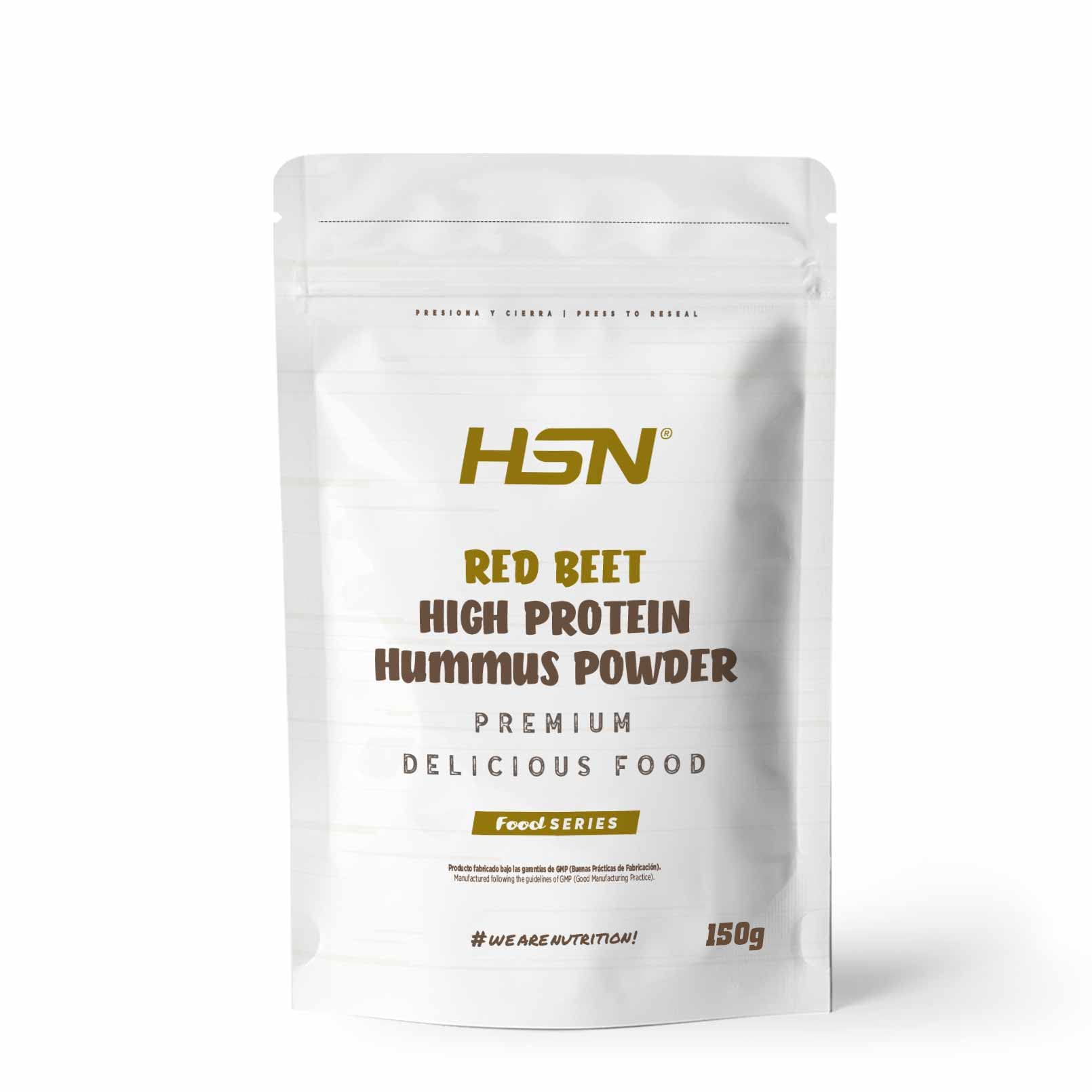 Hummus en Polvo de HSN | Hummus de Garbanzo y Remolacha Roja 150 g = 5 Tomas por Envase ALTO en proteínas | No necesita Refrigeración | No-GMO, Vegano, Sin Gluten