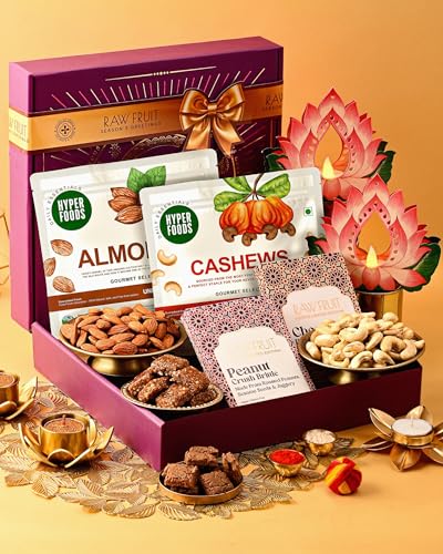 Image of Hyperfoods Bhai Dooj Tikka For Brother Dry Fruits Gift Hamper Dry Fruit Gift Box Chocolates Gift Pack Combo Dry Fruits Combo Pack Gift Hamper Box Bhai Dooj Gift Set For Brother