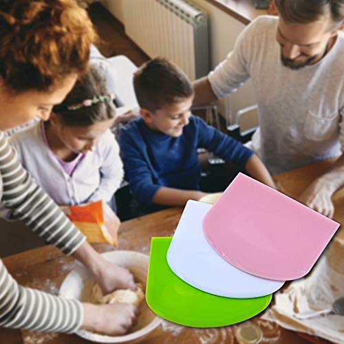 DGQ 3 peças de raspador de massa de plástico, cortador de massa flexível, raspador de banco, raspado