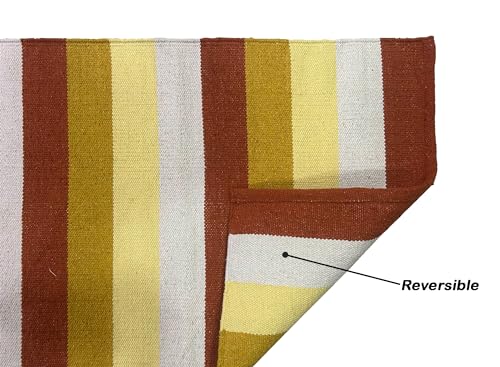 Image of 2x5 ft Cotton Carpet Runner - Lightweight, Foldable Rug for Hallway, Kitchen & Transitional Interiors