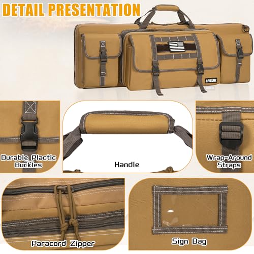 Image of 28 /32 /36 /42 /46 /48 /51 /55 inch Double Rifle Case Soft Gun Bag Tactical Backpack | Portable Long Rifle Bag for Outdoor Hunting Shooting, Gun Case Firearm Storage & Transportation, Hunting Shooting Range