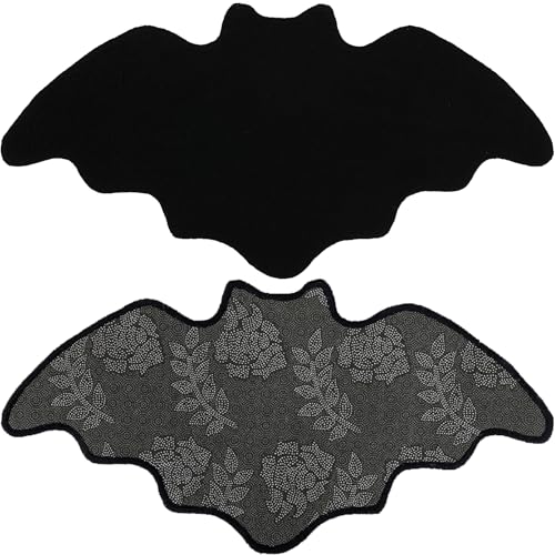 Non-Slip Bat Bath Mat Gothic Bathroom Rug for Spooky Decor-30.1 x 15.1