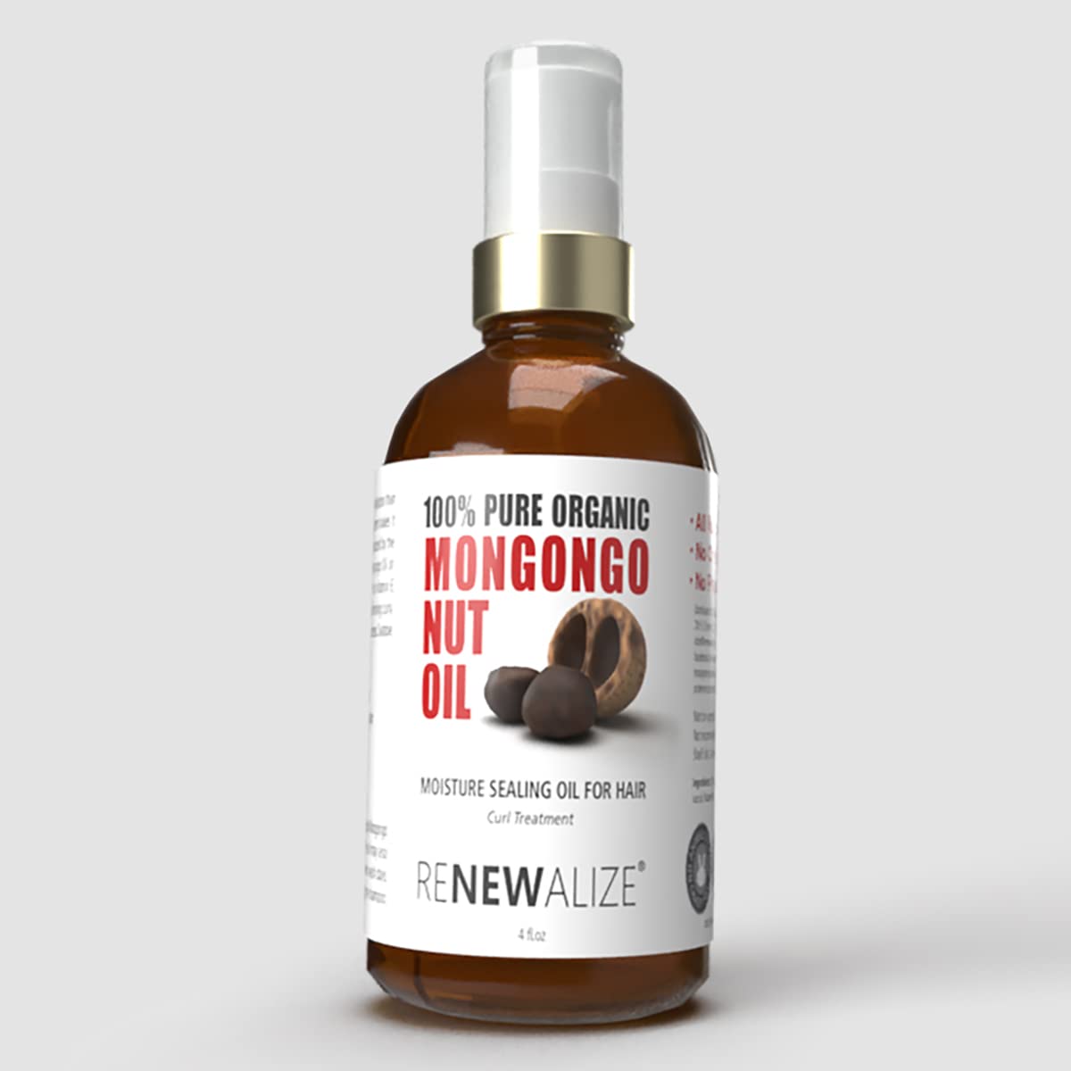 Organic Mongongo or Manketti Nut Oil | Seals in Moisture and Protects Curly Hair from Heat | 100% Pure Cold Pressed Mongongo Oil with Spray Nozzle | Treatment for Frizz and Boosts Shine