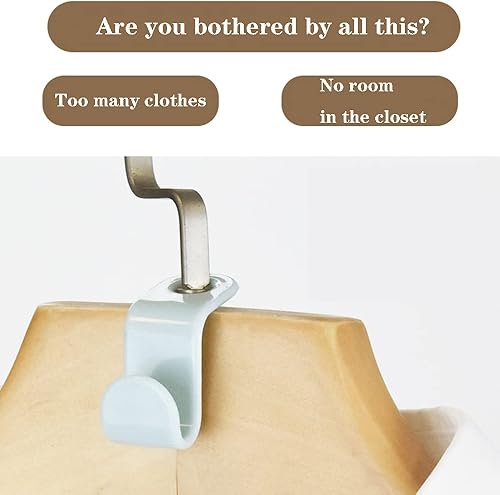 Miniatura 9 de Ganchos de conector para colgar ropa 80 ganchos resistentes para colgar en cascada grosor de 20 libras ahorro de espacio ganchos extensores para