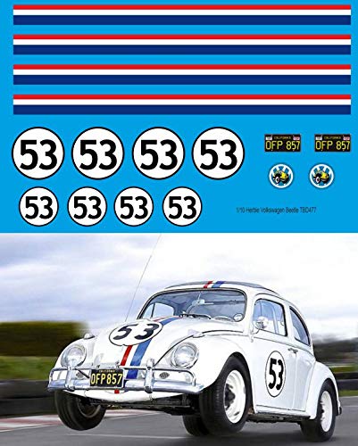 Generisch 1/10 Herbie Decals for RC Volkswagen Beetle TB Decal TBD477